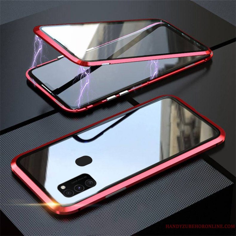 Etui Samsung Galaxy M30s Beskyttelse Rød Anti-fald, Cover Samsung Galaxy M30s Glas Ny