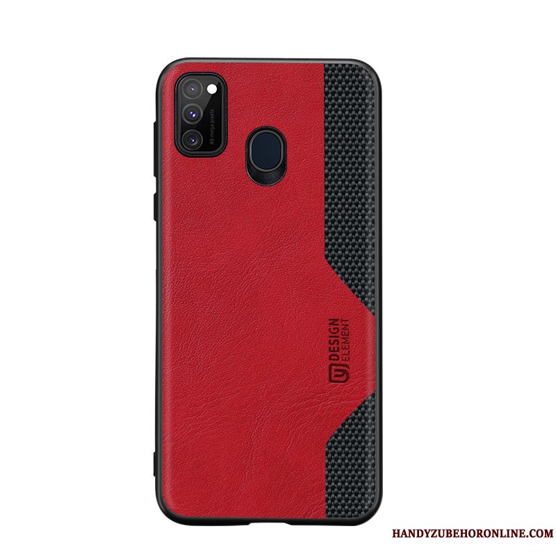 Etui Samsung Galaxy M30s Tasker Anti-fald Rød, Cover Samsung Galaxy M30s Læder Nylon Telefon