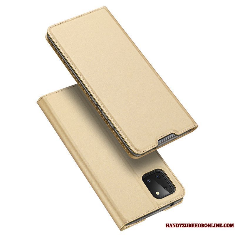 Etui Samsung Galaxy Note 10 Lite Silikone Ny Anti-fald, Cover Samsung Galaxy Note 10 Lite Folio Kort Guld
