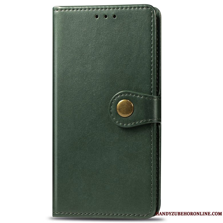 Etui Samsung Galaxy Note 10 Læder Spænde Telefon, Cover Samsung Galaxy Note 10 Blød Grøn