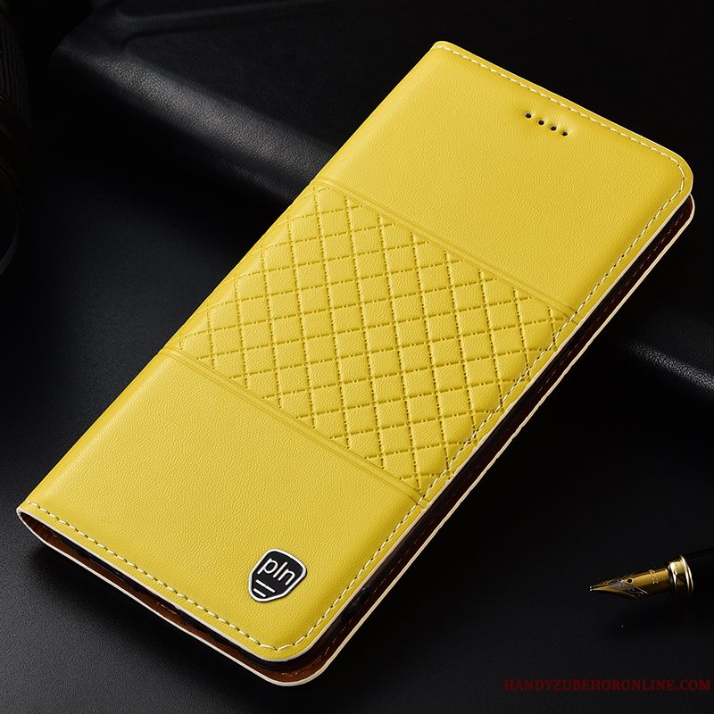 Etui Samsung Galaxy Note 10 Læder Telefongul, Cover Samsung Galaxy Note 10 Tasker Anti-fald