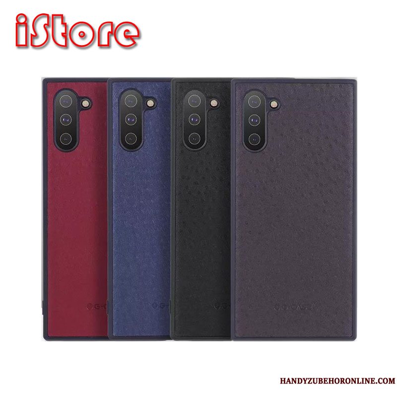 Etui Samsung Galaxy Note 10 Læder Trendy Business, Cover Samsung Galaxy Note 10 Tasker Sort Net Red