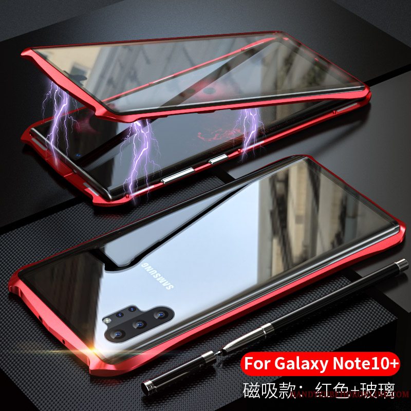 Etui Samsung Galaxy Note 10+ Metal Telefonramme, Cover Samsung Galaxy Note 10+ Beskyttelse Anti-fald Dobbeltsidet