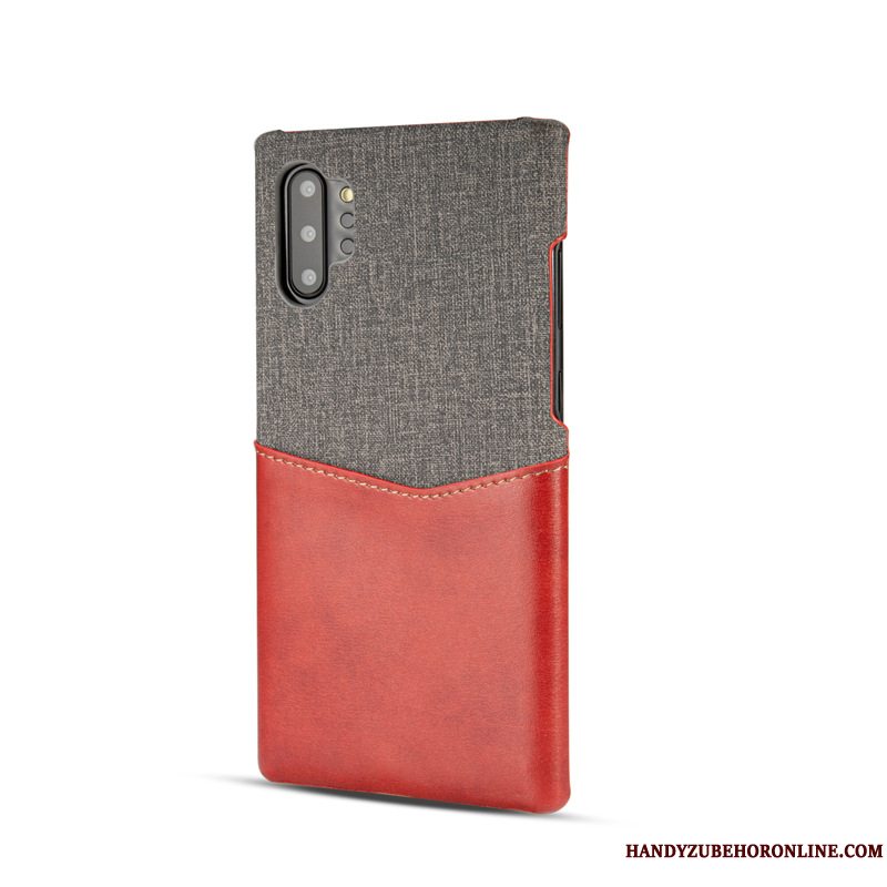 Etui Samsung Galaxy Note 10+ Rød Telefon, Cover Samsung Galaxy Note 10+ Anti-fald Kort