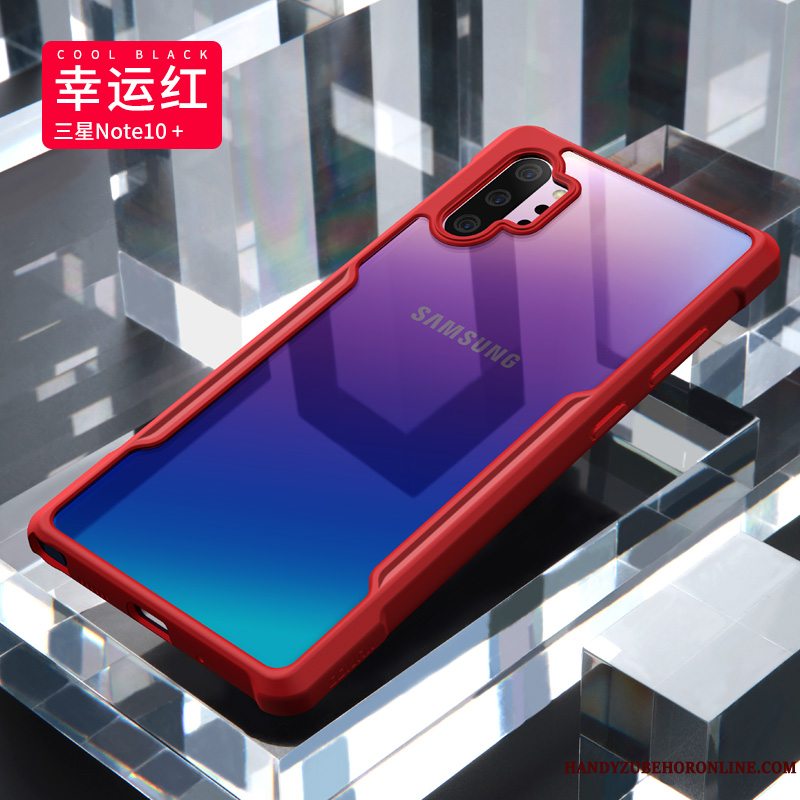 Etui Samsung Galaxy Note 10+ Silikone Af Personlighed Rød, Cover Samsung Galaxy Note 10+ Tasker Trendy Gennemsigtig