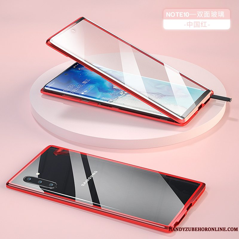 Etui Samsung Galaxy Note 10 Tasker Anti-fald Tynd, Cover Samsung Galaxy Note 10 Beskyttelse Rød Ny