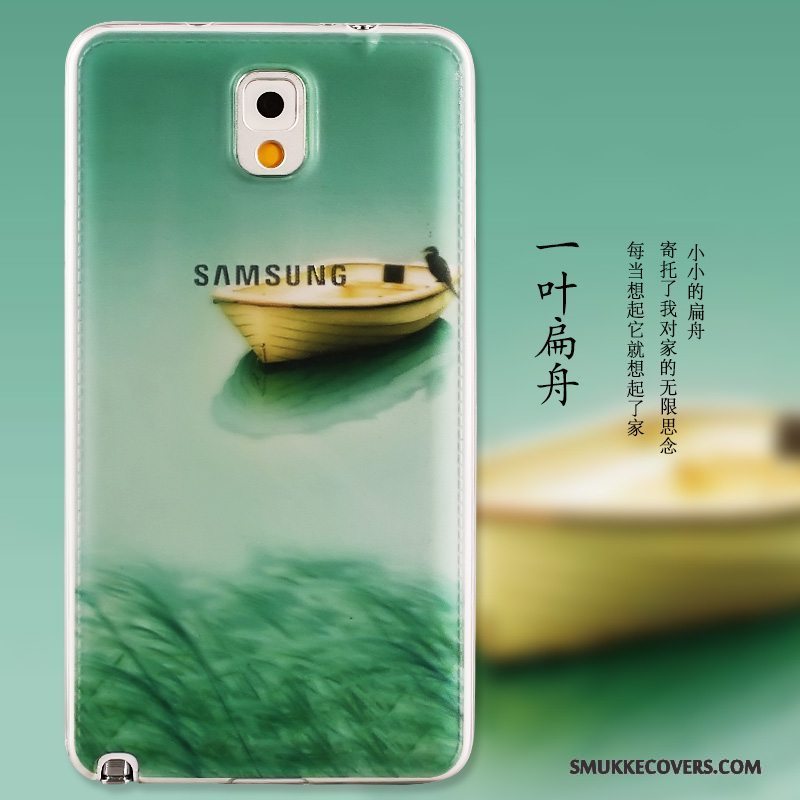 Etui Samsung Galaxy Note 3 Blød Tynd Grøn, Cover Samsung Galaxy Note 3 Silikone