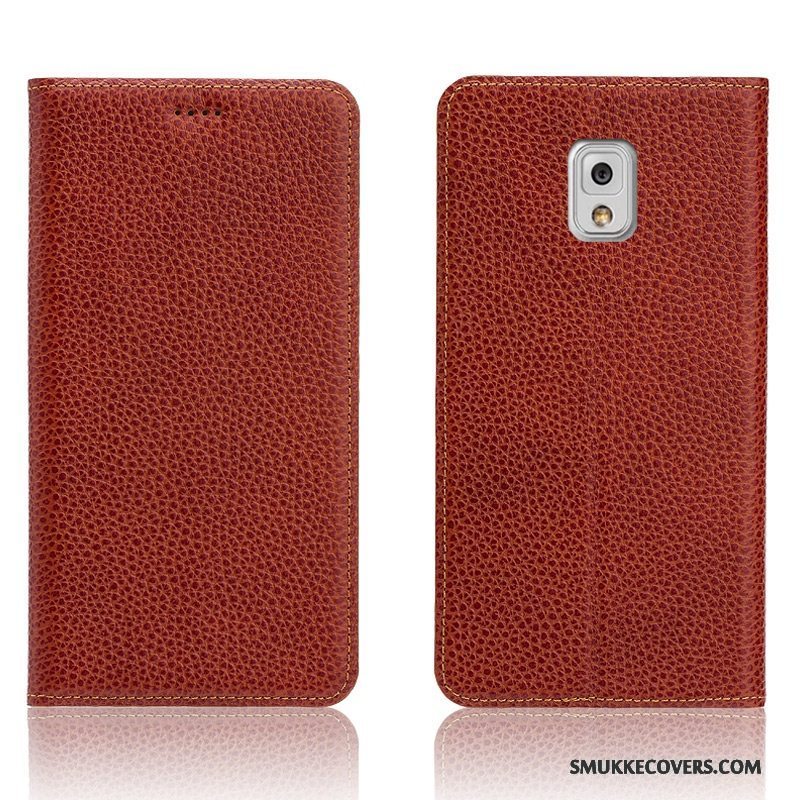 Etui Samsung Galaxy Note 3 Læder Litchi Telefon, Cover Samsung Galaxy Note 3 Beskyttelse