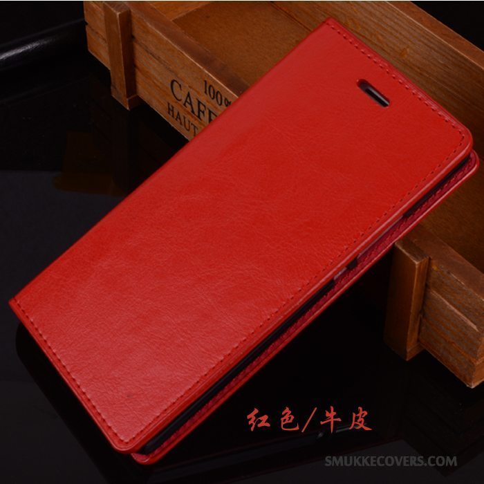 Etui Samsung Galaxy Note 3 Læder Rød Anti-fald, Cover Samsung Galaxy Note 3 Folio Telefon