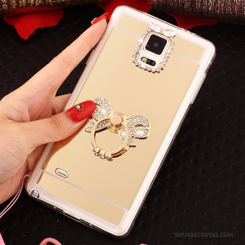 Etui Samsung Galaxy Note 4 Blød Guld Hængende Ornamenter, Cover Samsung Galaxy Note 4 Beskyttelse Telefonring