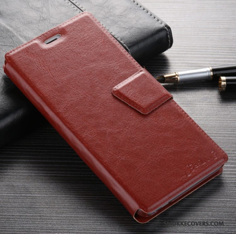 Etui Samsung Galaxy Note 4 Læder Brun Telefon, Cover Samsung Galaxy Note 4 Folio