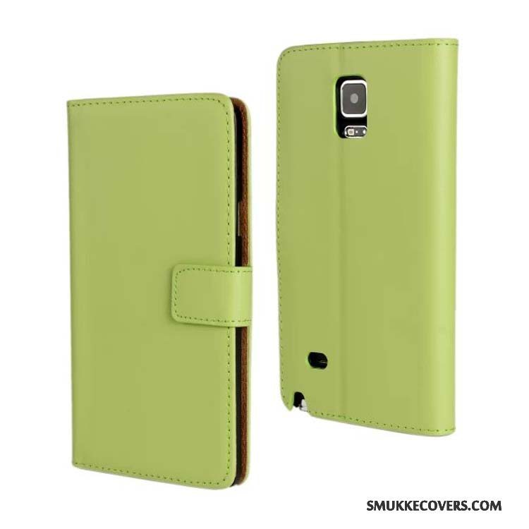Etui Samsung Galaxy Note 4 Læder Grøn Telefon, Cover Samsung Galaxy Note 4 Beskyttelse