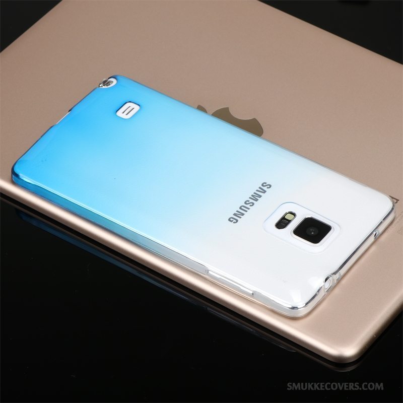Etui Samsung Galaxy Note 4 Silikone Telefonblå, Cover Samsung Galaxy Note 4 Beskyttelse Let Tynd Gennemsigtig