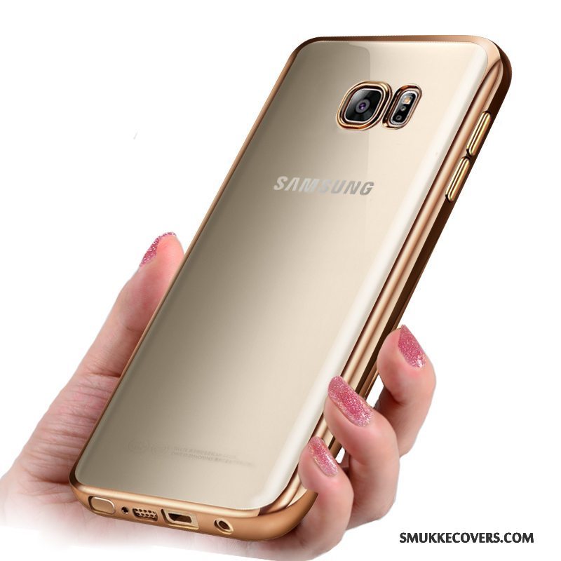 Etui Samsung Galaxy Note 5 Silikone Anti-fald Telefon, Cover Samsung Galaxy Note 5 Beskyttelse Guld Gennemsigtig