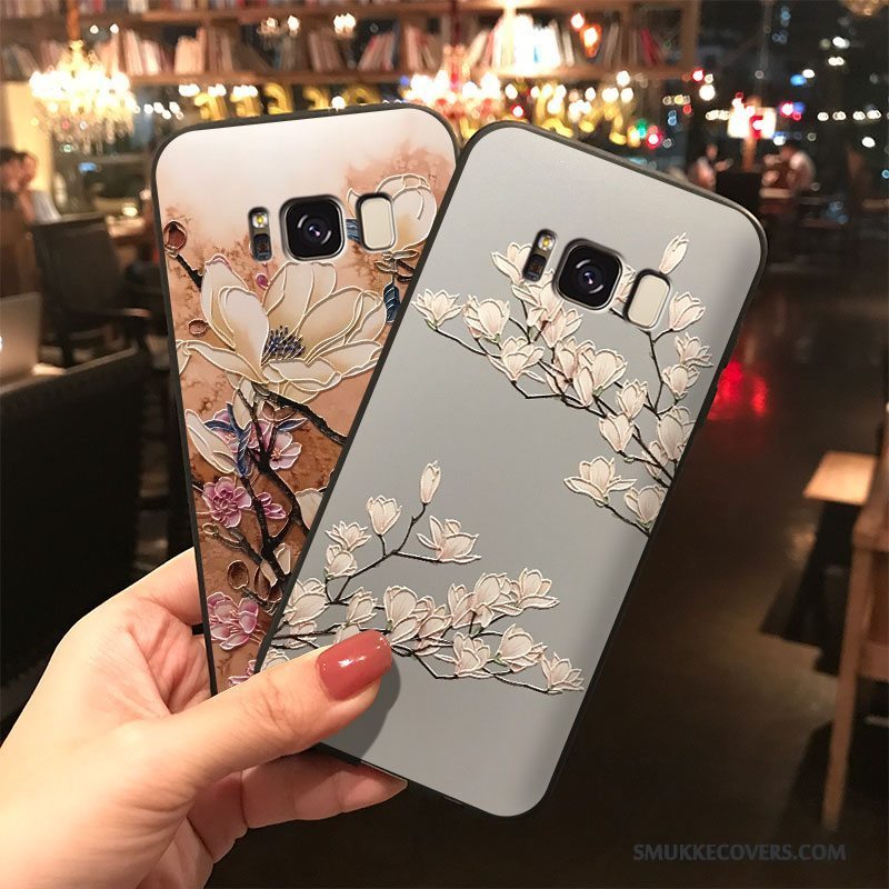 Etui Samsung Galaxy Note 5 Silikone Blomster Trend, Cover Samsung Galaxy Note 5 Blå Hængende Ornamenter