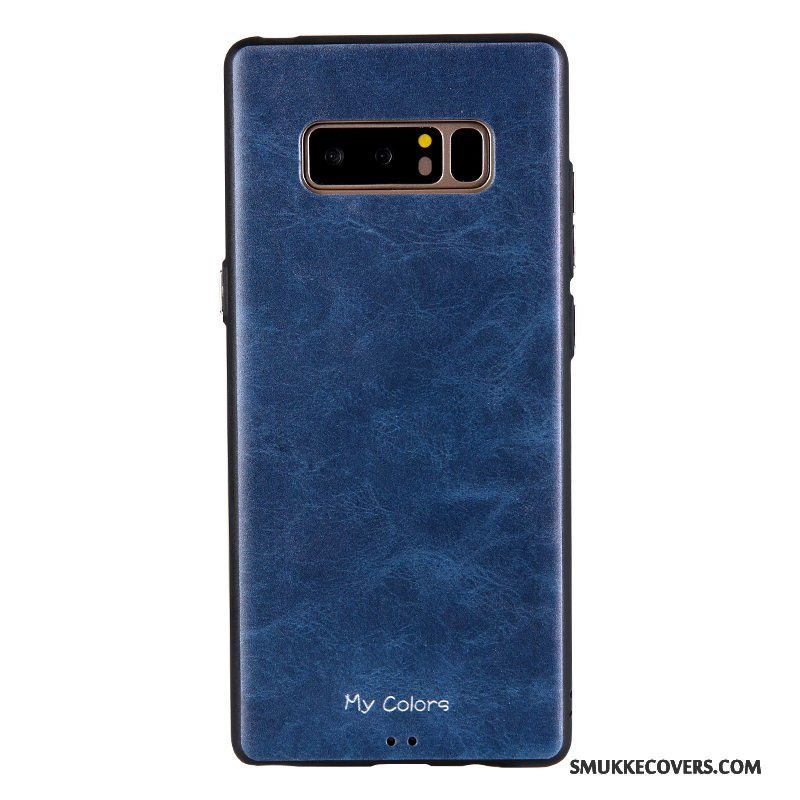 Etui Samsung Galaxy Note 8 Blød Telefonmørkeblå, Cover Samsung Galaxy Note 8 Læder Business