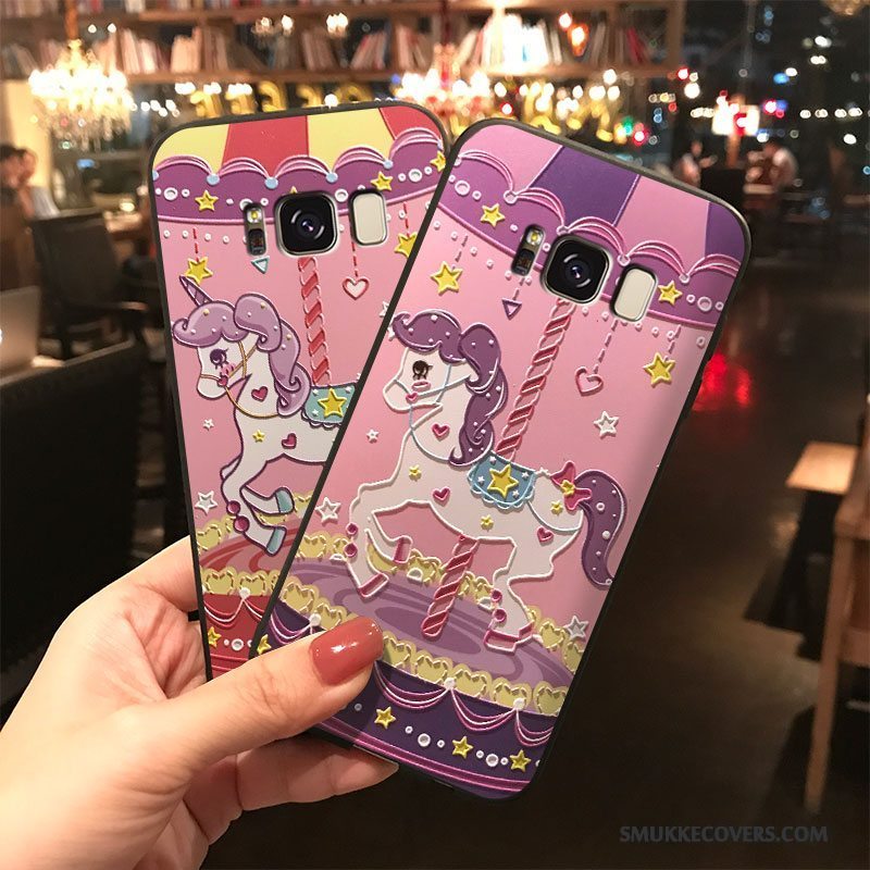 Etui Samsung Galaxy Note 8 Cartoon Smuk Telefon, Cover Samsung Galaxy Note 8 Silikone Lilla Hængende Ornamenter