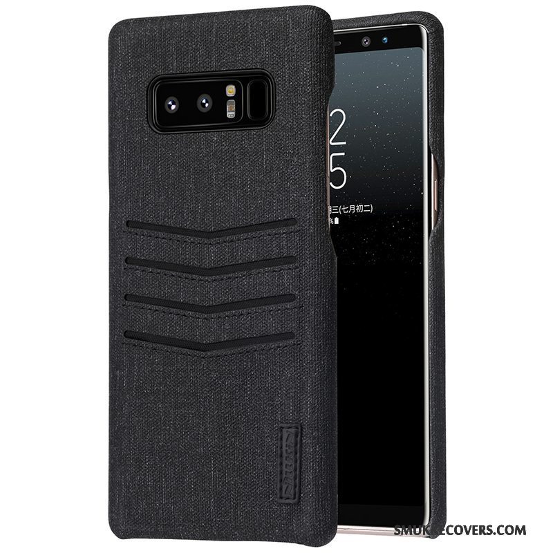 Etui Samsung Galaxy Note 8 Kreativ Kort Telefon, Cover Samsung Galaxy Note 8 Beskyttelse Anti-fald Sort