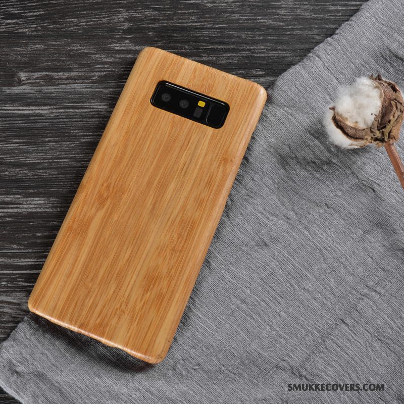 Etui Samsung Galaxy Note 8 Massivt Træ Træ Bagdæksel, Cover Samsung Galaxy Note 8 Beskyttelse Khaki Telefon