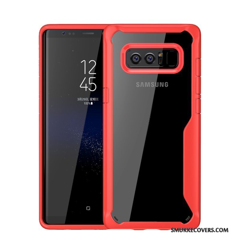 Etui Samsung Galaxy Note 8 Silikone Anti-fald Gennemsigtig, Cover Samsung Galaxy Note 8 Beskyttelse Rød Telefon