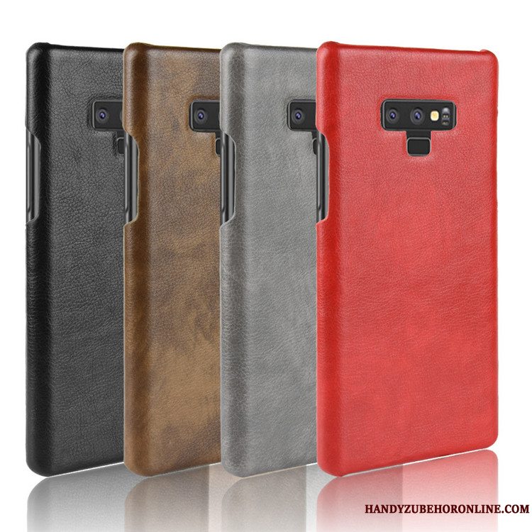 Etui Samsung Galaxy Note 9 Læder Anti-fald Hård, Cover Samsung Galaxy Note 9 Beskyttelse Rød Litchi