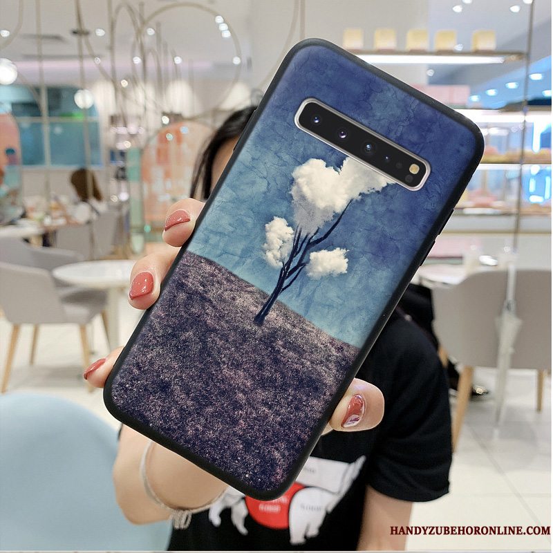 Etui Samsung Galaxy S10 5g Beskyttelse Anti-fald Blå, Cover Samsung Galaxy S10 5g Kreativ Af Personlighed Kinesisk Stil