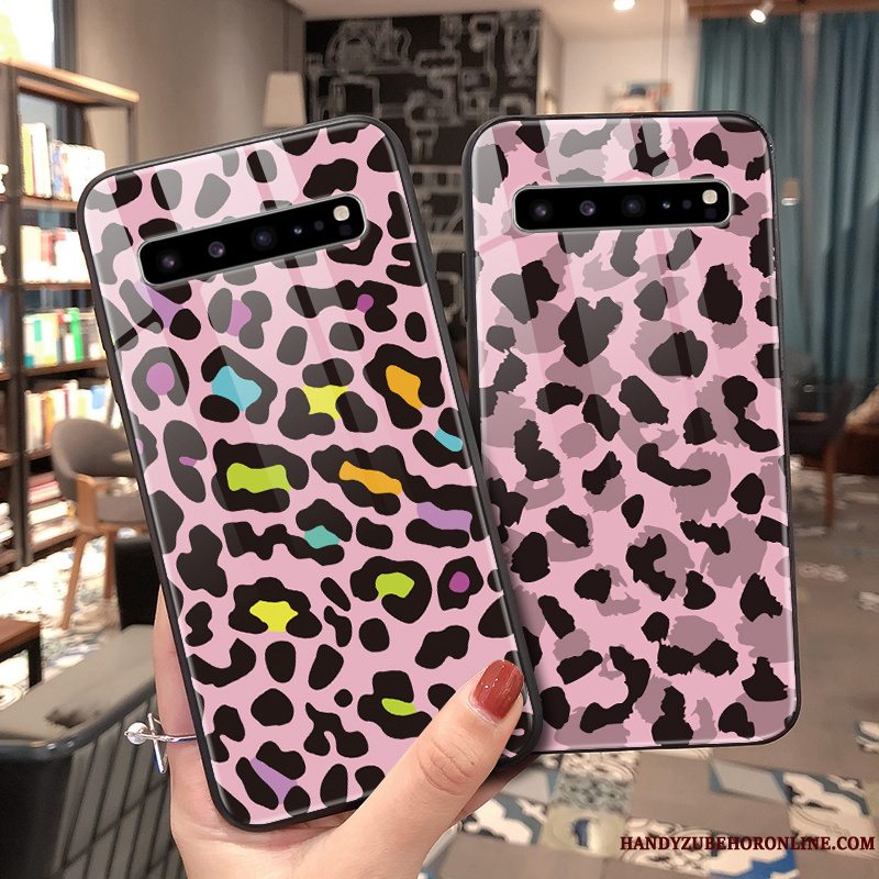 Etui Samsung Galaxy S10 5g Beskyttelse Leopard Net Red, Cover Samsung Galaxy S10 5g Glas Trend