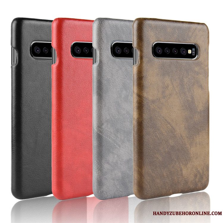 Etui Samsung Galaxy S10 5g Læder Hård Litchi, Cover Samsung Galaxy S10 5g Beskyttelse Kvalitet Telefon