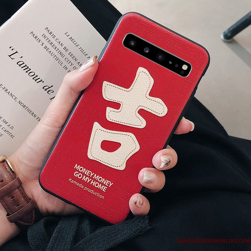 Etui Samsung Galaxy S10 5g Malet Ny Stor, Cover Samsung Galaxy S10 5g Blød Rød Simple