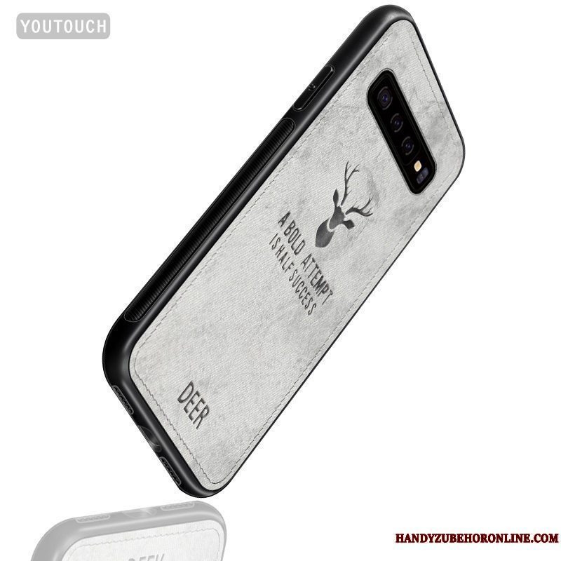 Etui Samsung Galaxy S10+ Anti-fald Telefon, Cover Samsung Galaxy S10+ Grå Lærred