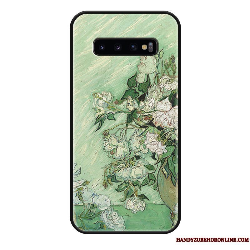 Etui Samsung Galaxy S10+ Beskyttelse Hængende Ornamenter Hvid, Cover Samsung Galaxy S10+ Luksus Trend Rose