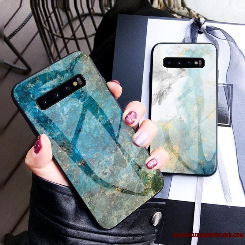 Etui Samsung Galaxy S10 Beskyttelse Hærdet Glas Simple, Cover Samsung Galaxy S10 Luksus Hængende Ornamenter Af Personlighed