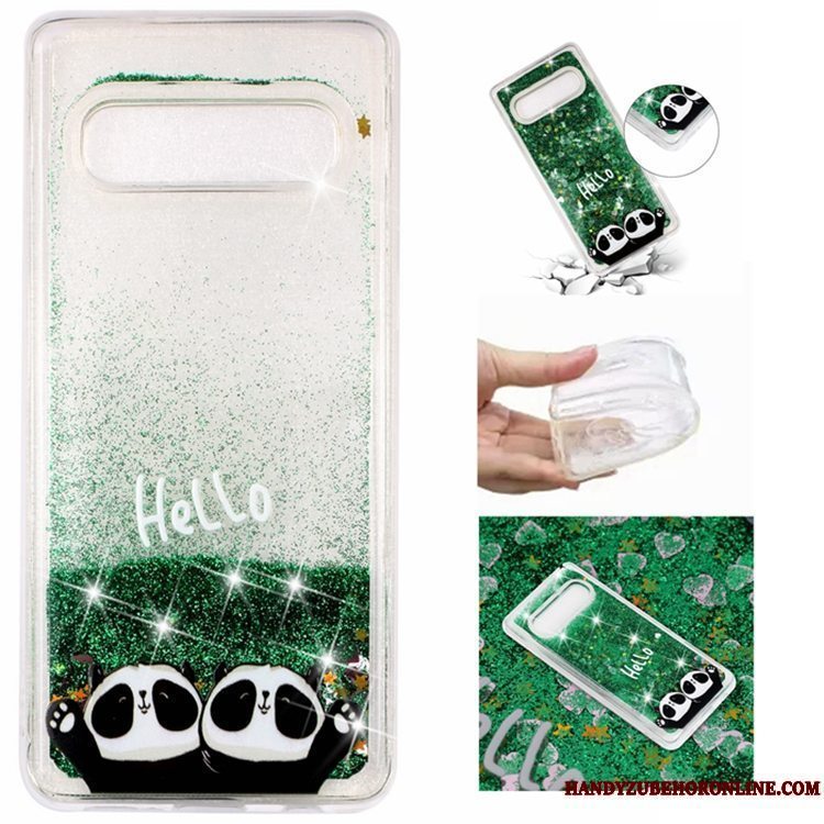 Etui Samsung Galaxy S10 Blød Telefonflydende, Cover Samsung Galaxy S10 Beskyttelse Quicksand Grøn