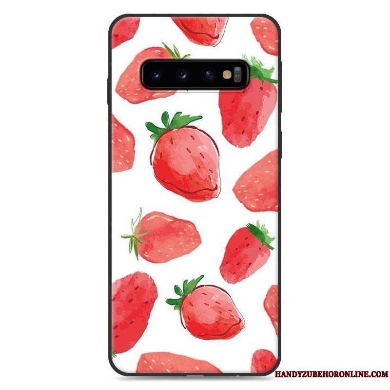 Etui Samsung Galaxy S10+ Cartoon Anti-fald Trend, Cover Samsung Galaxy S10+ Beskyttelse Telefonlyserød