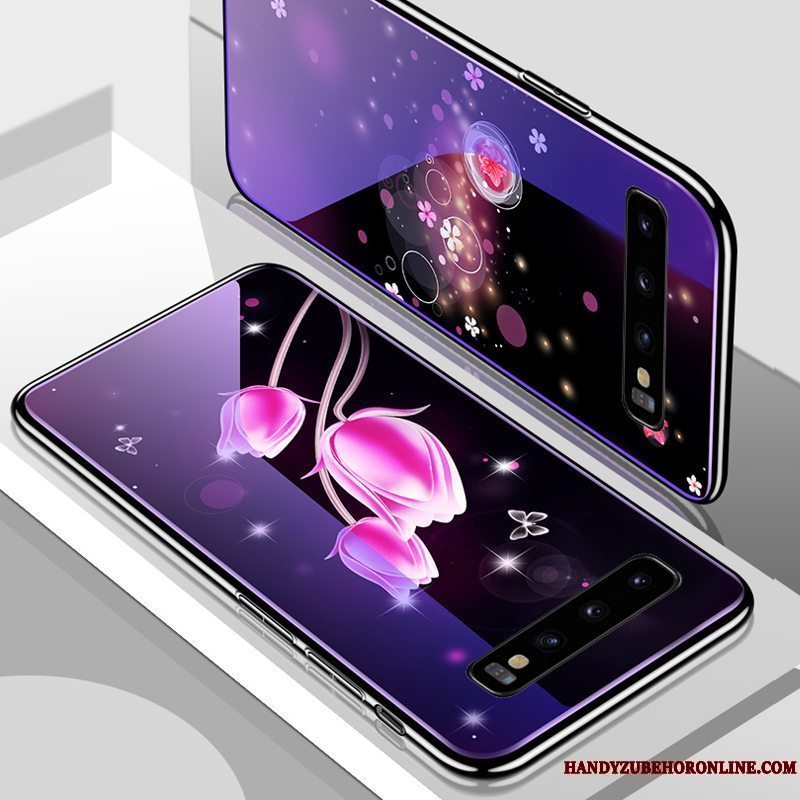 Etui Samsung Galaxy S10 Kreativ Blå Glas, Cover Samsung Galaxy S10 Lilla Hård