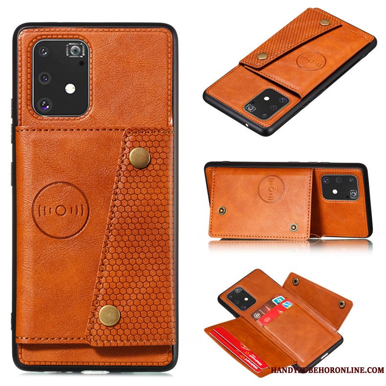 Etui Samsung Galaxy S10 Lite Læder Gul Nubuck, Cover Samsung Galaxy S10 Lite Support Telefon