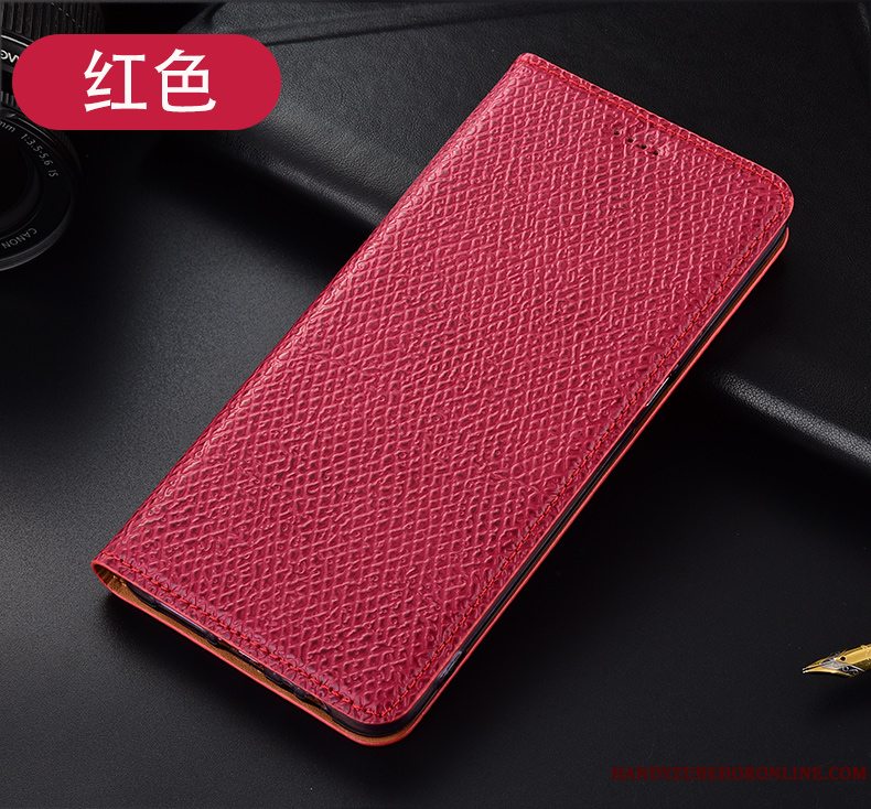 Etui Samsung Galaxy S10 Lite Læder Mønster Telefon, Cover Samsung Galaxy S10 Lite Tasker Rød Mesh