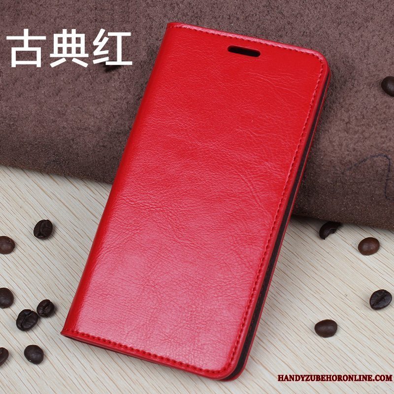Etui Samsung Galaxy S10+ Læder Rød Anti-fald, Cover Samsung Galaxy S10+ Folio Kvalitet Kort