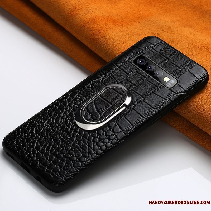 Etui Samsung Galaxy S10 Læder Telefonbil, Cover Samsung Galaxy S10 Beskyttelse Krokodille Mønster Kvalitet
