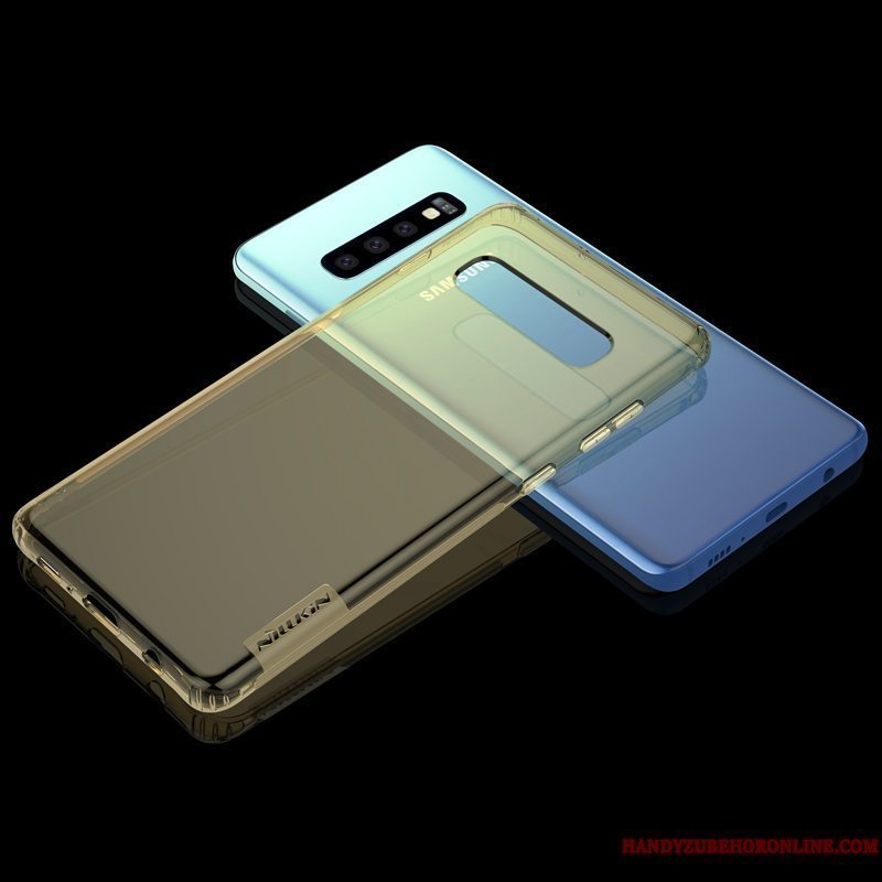 Etui Samsung Galaxy S10+ Silikone Hvid Telefon, Cover Samsung Galaxy S10+ Beskyttelse Gennemsigtig Anti-fald