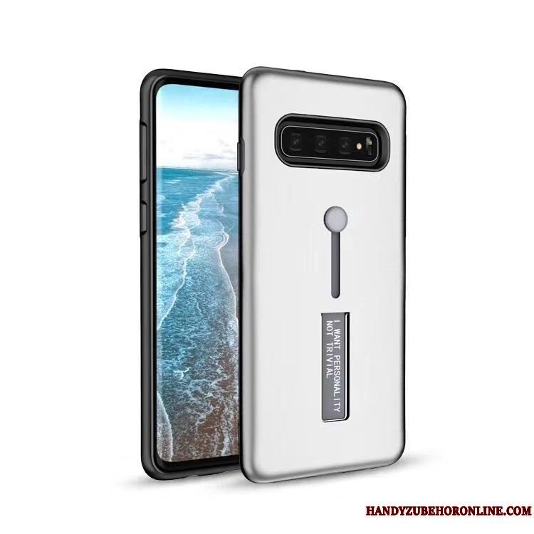 Etui Samsung Galaxy S10 Support Hvid Ring, Cover Samsung Galaxy S10 Beskyttelse Telefon