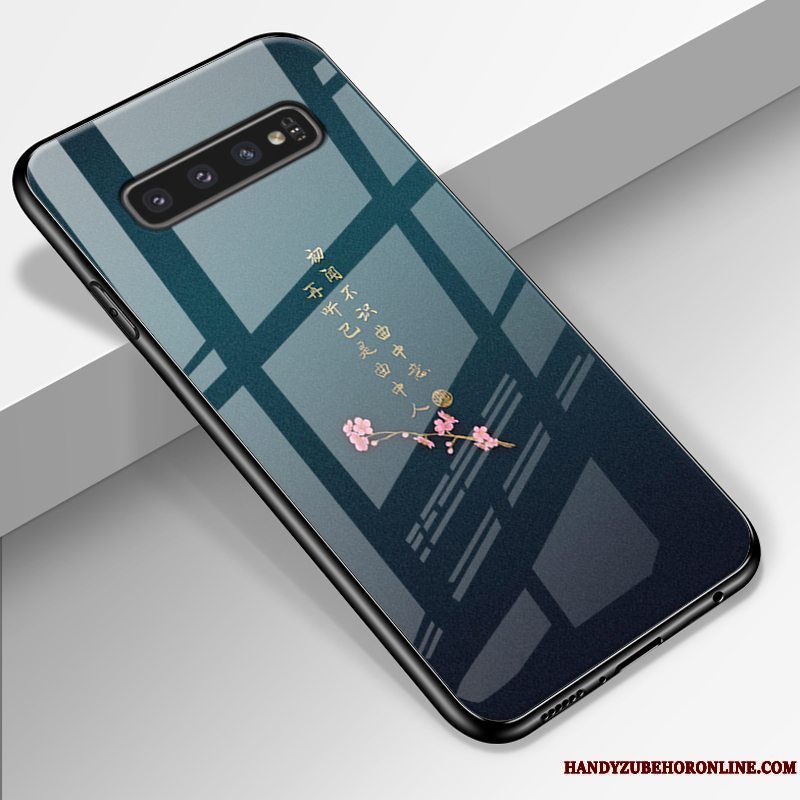 Etui Samsung Galaxy S10 Tasker Blå Glas, Cover Samsung Galaxy S10 Beskyttelse Trend Telefon