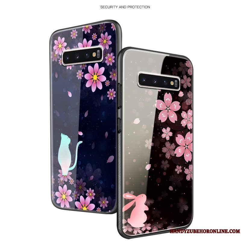 Etui Samsung Galaxy S10 Tasker Glas Telefon, Cover Samsung Galaxy S10 Silikone Hård Anti-fald