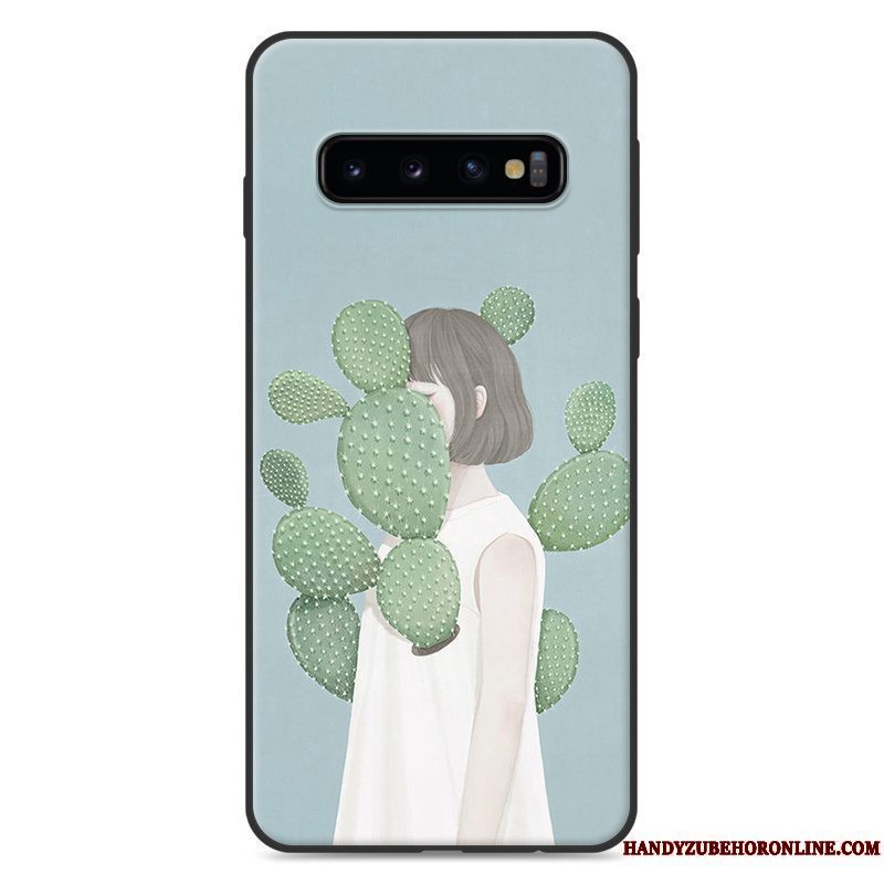 Etui Samsung Galaxy S10 Tasker Grøn Hængende Ornamenter, Cover Samsung Galaxy S10 Lille Sektion Telefon