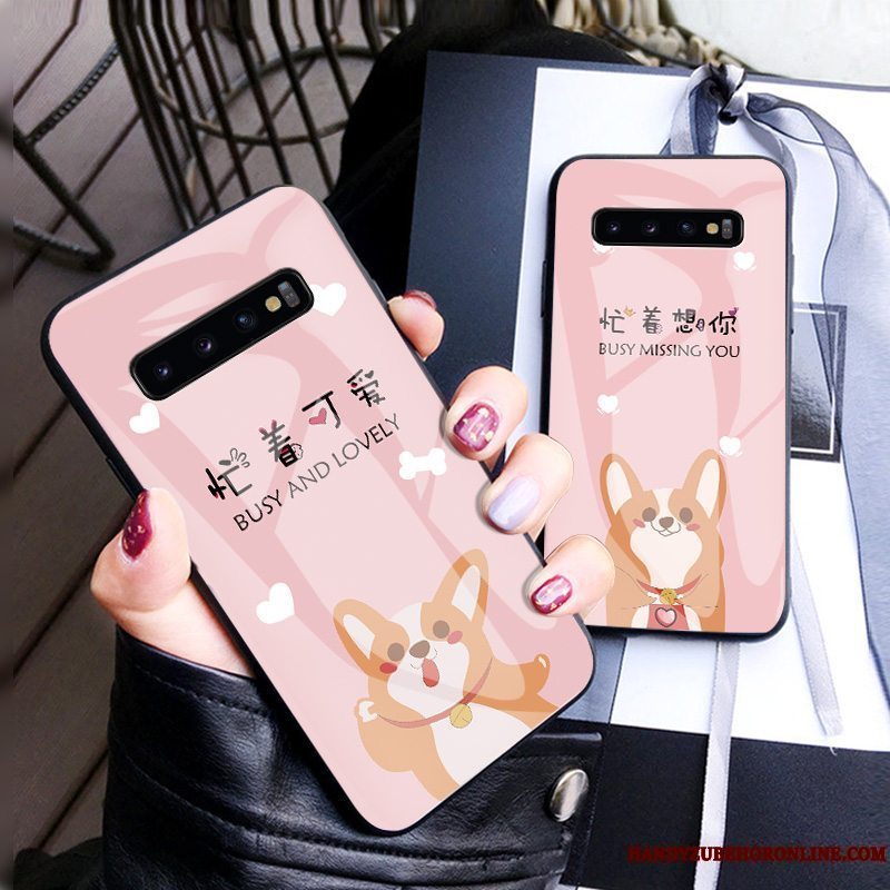 Etui Samsung Galaxy S10+ Tasker Lyserød Af Personlighed, Cover Samsung Galaxy S10+ Cartoon Hængende Ornamenter Smuk