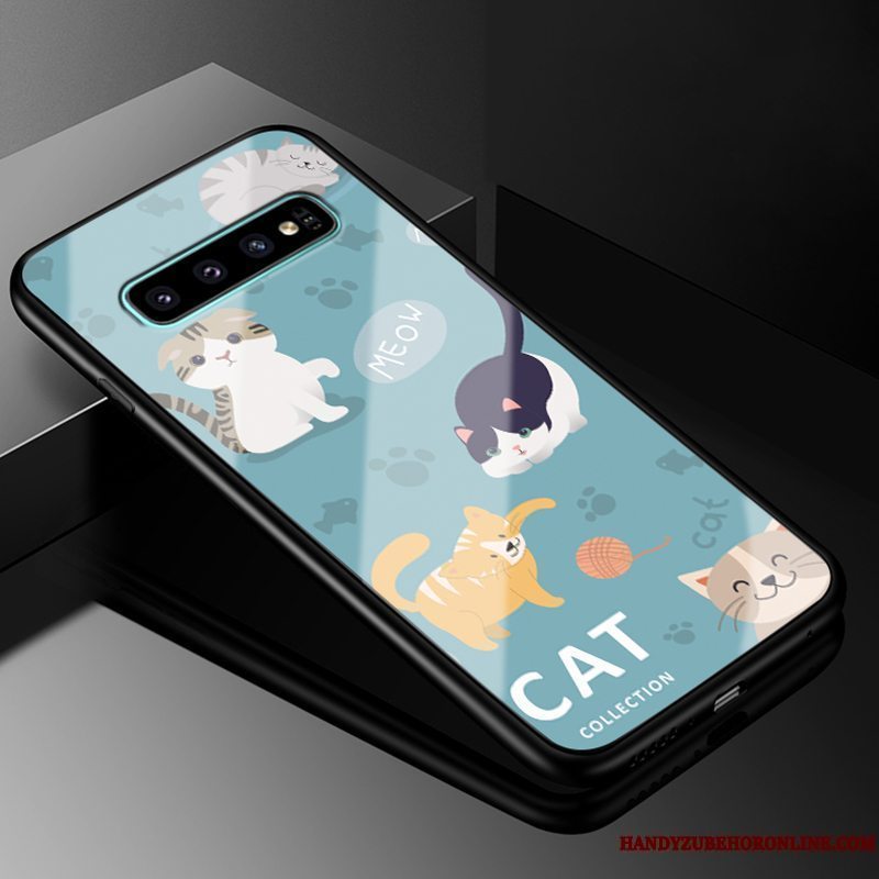 Etui Samsung Galaxy S10 Tasker Smuk Hård, Cover Samsung Galaxy S10 Beskyttelse Grøn Glas