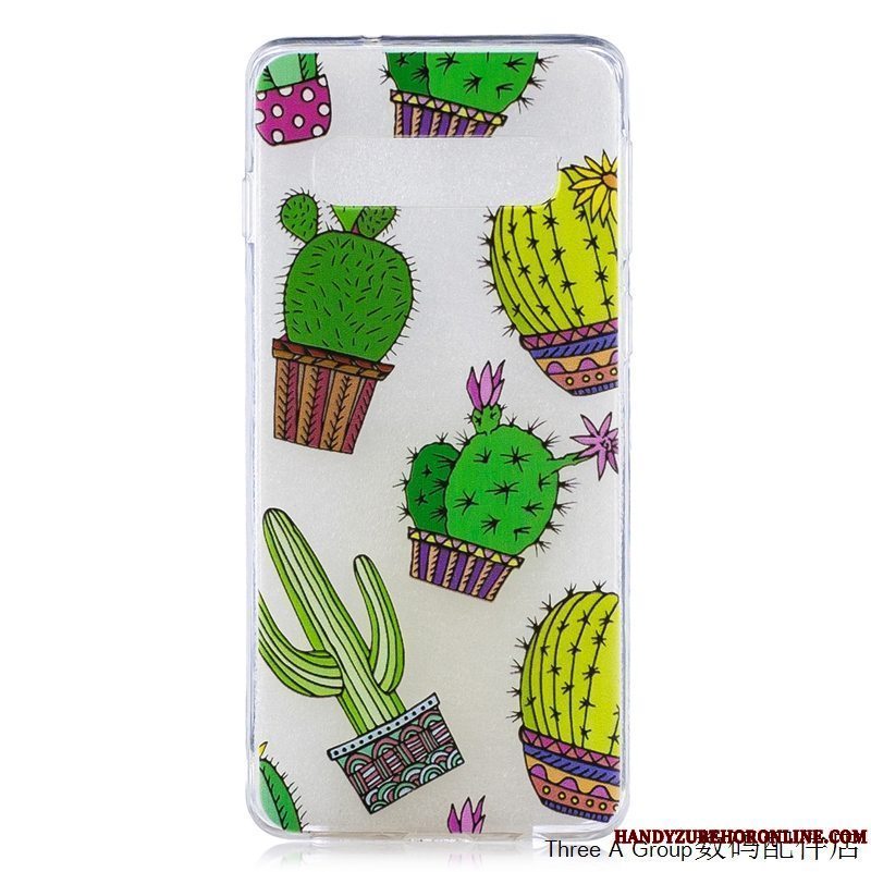 Etui Samsung Galaxy S10e Beskyttelse Grøn Telefon, Cover Samsung Galaxy S10e Cartoon Anti-fald