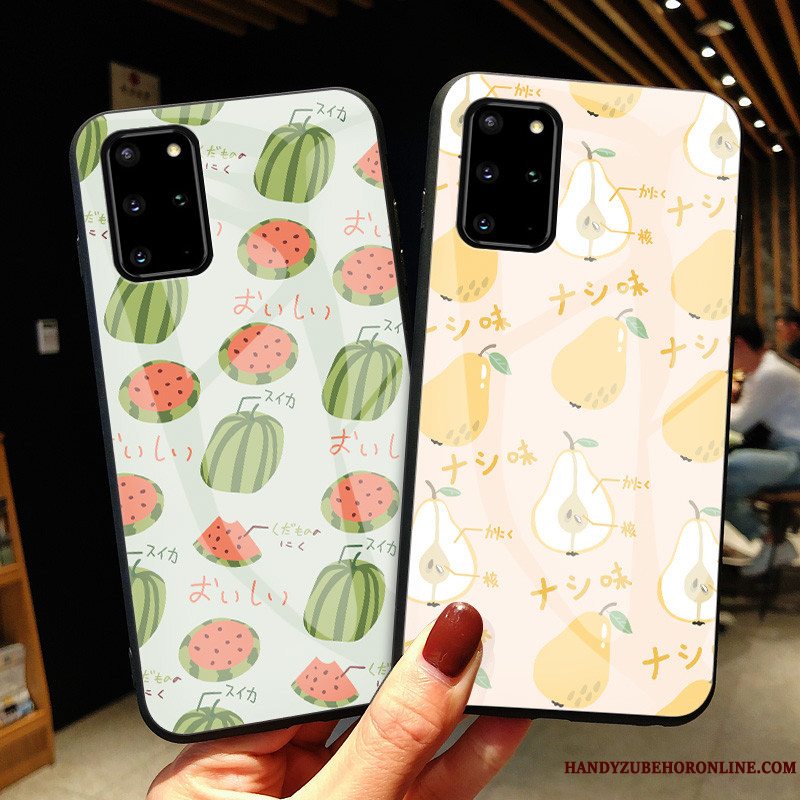 Etui Samsung Galaxy S20+ Kreativ Glas Anti-fald, Cover Samsung Galaxy S20+ Beskyttelse Grøn Frugt