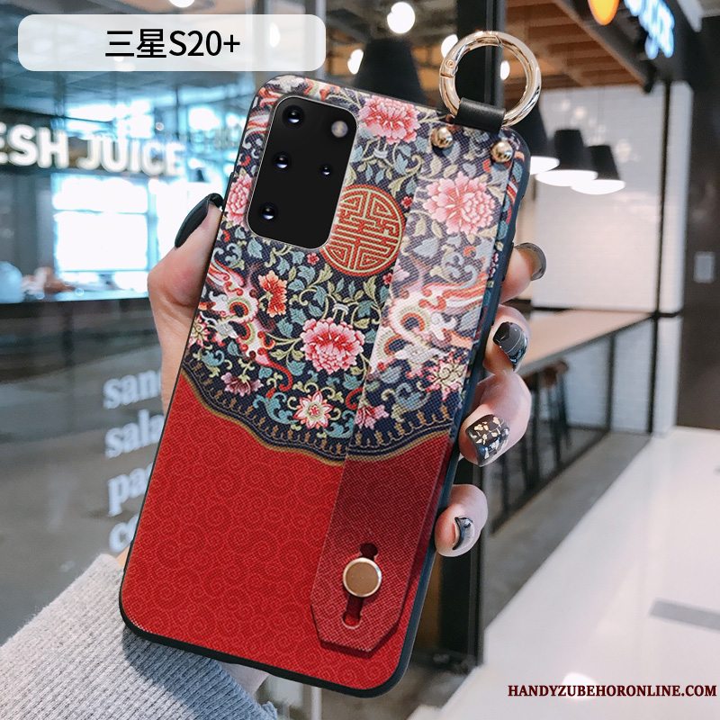 Etui Samsung Galaxy S20+ Vintage Rød Ny, Cover Samsung Galaxy S20+ Silikone Kinesisk Stil Telefon
