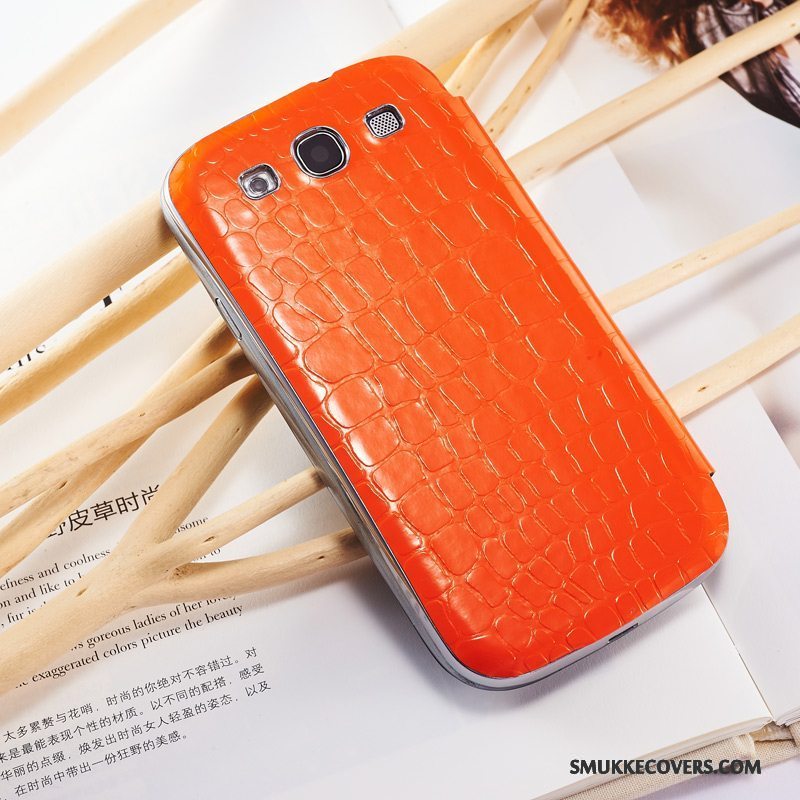 Etui Samsung Galaxy S3 Læder Orange Telefon, Cover Samsung Galaxy S3 Beskyttelse